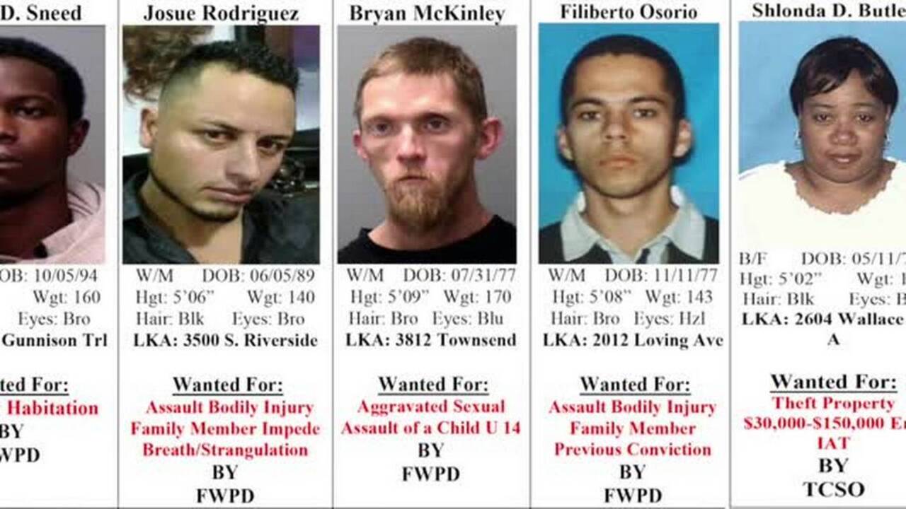 Crime Stoppers Fort Worth Police's 10 Most Wanted Criminals, September