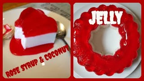 Rose Syrup Jelly & Coconut Milk Jelly