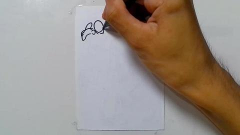 Drawing zombie graffiti little grandfather unable to walk...