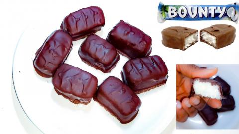 How To Make The Famous Bounty Chocolate Bars At Home. Eas...