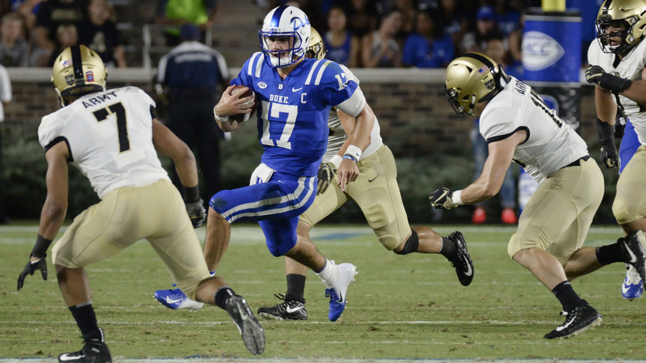 WEST POINT, NY - NOVEMBER 11: Duke Blue Devils quarterback Daniel