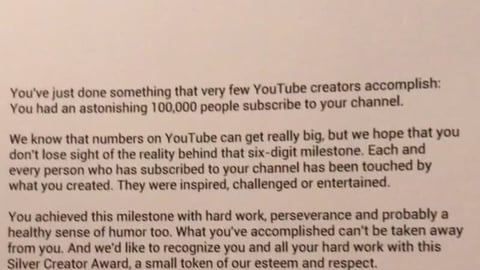 Silver Play Button YouTube 100K Sub Reward Unboxing!