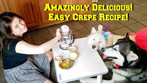 Malamute & Husky Help Cook Strawberry & Blueberry Creme C...