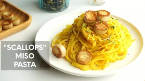 Mushroom "Scallops" Miso Pasta