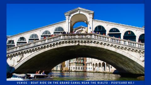 Venice - Boat ride on the Grand Canal near the Rialto Bri...