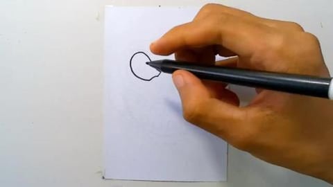 Drawing laughing monster graffiti