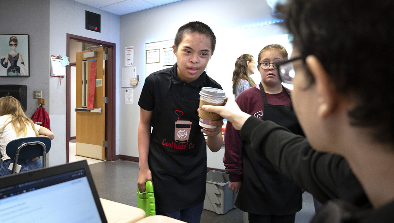 The Cool Kids Cafe at Goodman Middle School in Gig Harbor, Washington, offers realworld work