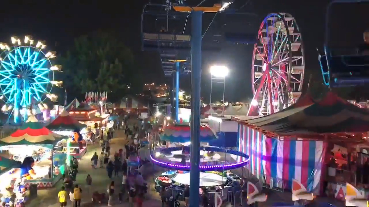 Timelapse of the Sky Ride shows the Western Idaho Fair at night The