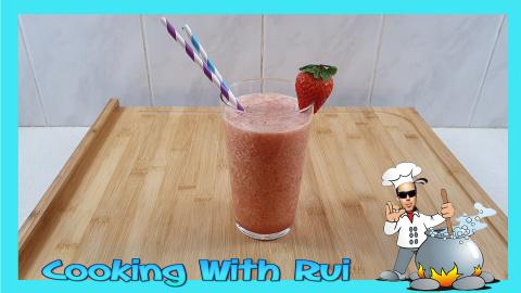 Strawberries, Banana, Orange, Pomegranate Smoothie