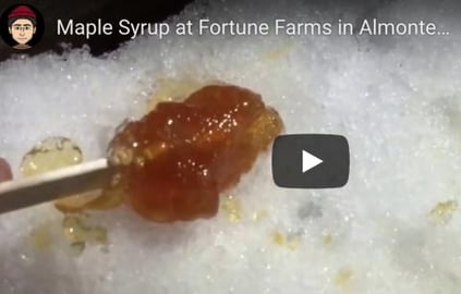 Making Maple Syrup Taffy at Fortune Farms in Almonte Onta...