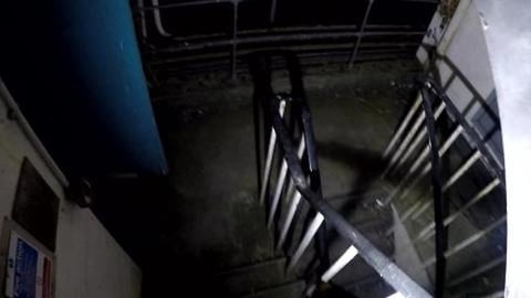 Exploring abandoned factory at night