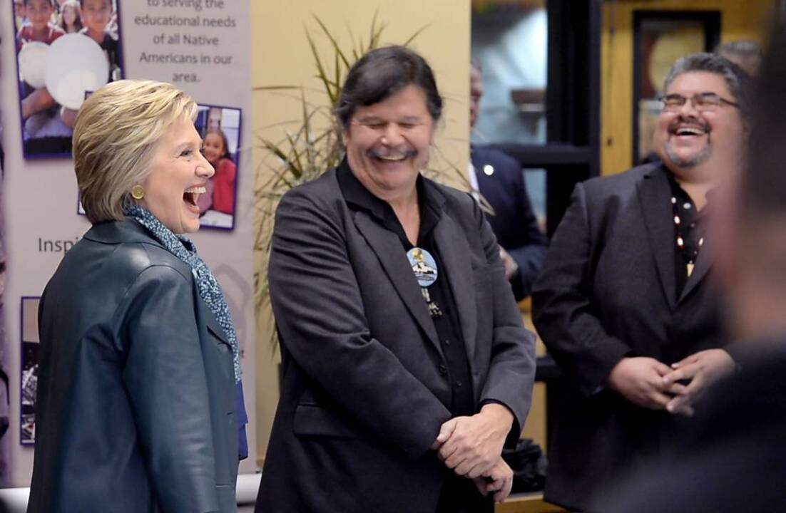 WATCH Hillary Clinton visits with tribal leaders at Chief Leschi