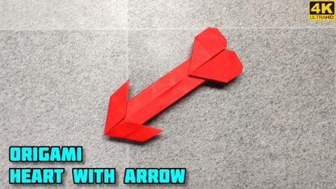 Origami Heart with Arrow | Origami tutorial | Paper craft...