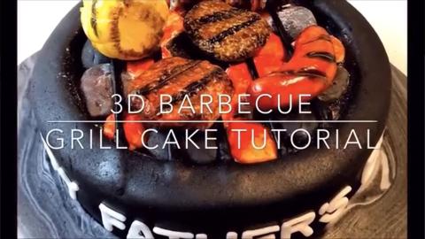 3D Barbecue Grill Cake