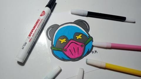 Drawing Cool Masker Bear Graffiti Character