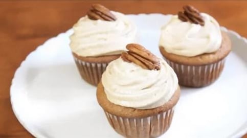 Maple Pecan Cupcakes with a Maple Butter Frosting | Sweet...