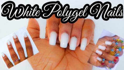 Trying White Polygel Nails From Gershion