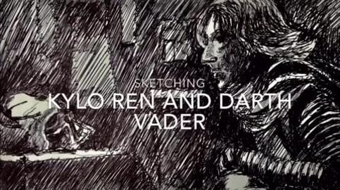 Sketching Kylo Ren and Darth Vader Timelapse Video 
