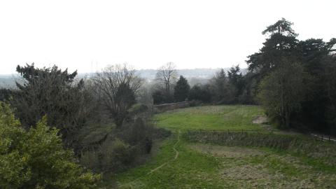 VIEW FROM ROOF OF ABANDONED HOUSE