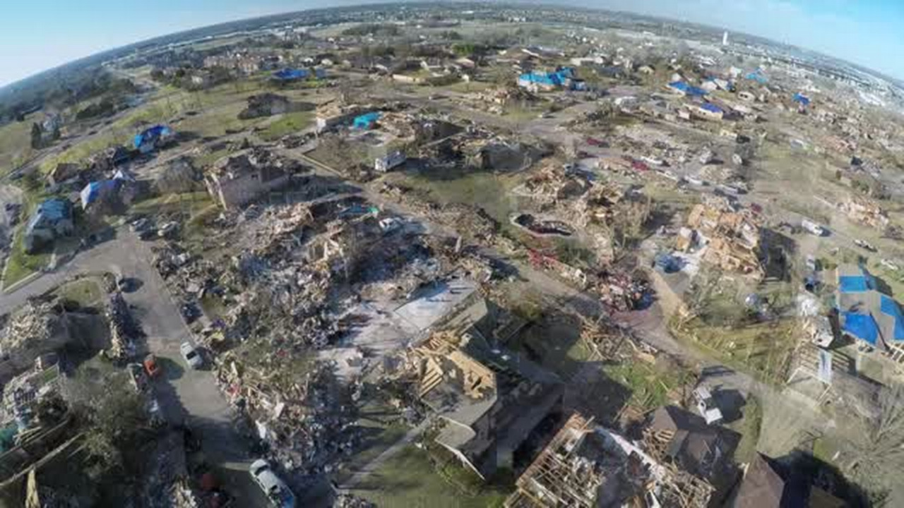 Disaster from above Drone footage of the Garland tornado destruction