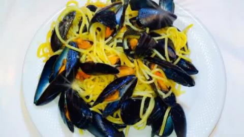 Italian Spaghetti With Mussles.