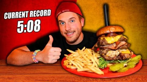 I Only Have 5 MINUTES to Beat This Burger Challenge Recor...