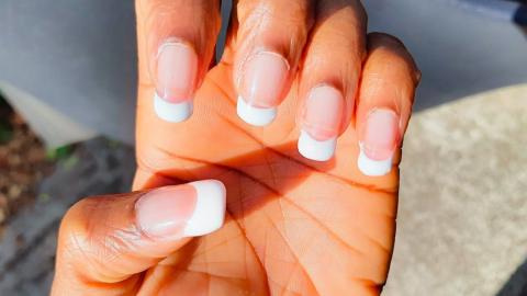 How I Make My French Nails Using The Dip-In Method. polyg...