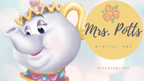 Mrs. Potts Disney Beauty and the Beast Digital Art for Be...