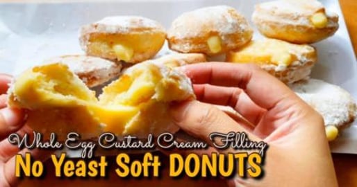 How to make Custard Cream Donuts | No Yeast No Bake Easy ...