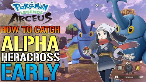 Pokemon Legends Arceus: How To Catch ALPHA HERACROSS! Ear...