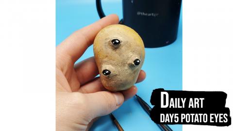 Daily Art Day 5: Potato Eyes