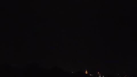 LIGHTENING OVER CITY CAUGHT ON CAMERA...