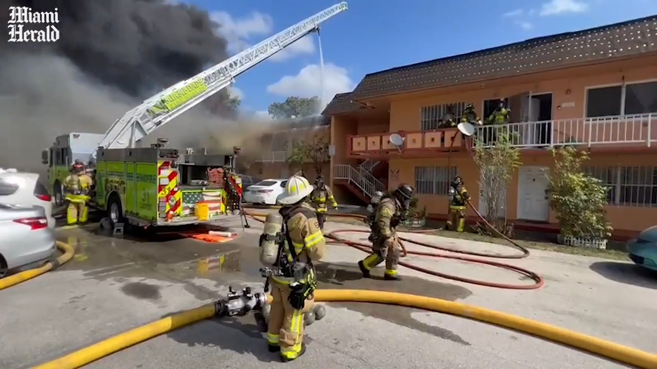 Miami Dade Fire Rescue respond to apartment fire in Miami Gardens