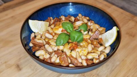 Spicy Fish and Chorizo Stew with Cannellini Beans - Burst...