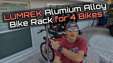 LUMREK Aluminum Bike Rack for 4 Bikes — Strong, Vertica...