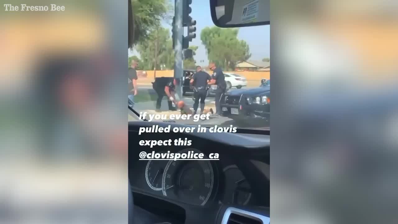 Video shows Clovis CA police punch suspect during arrest Fresno Bee