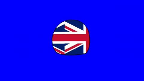 Spinning UK ball Blue Screen