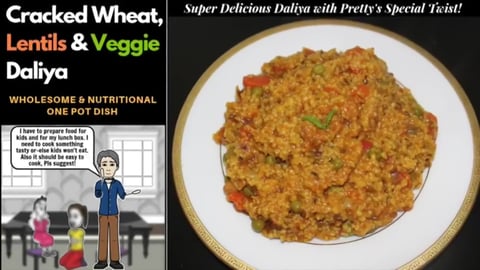 Cracked Wheat, Mixed Lentils , Veggie Daliya _ Namkeen Kh...