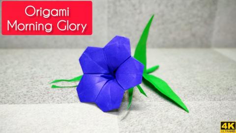 Origami Morning Glory | Origami tutorial | Paper craft