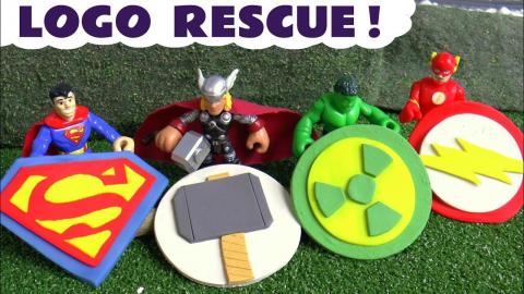 Avengers Hulk Thor Superman and Flash Play Doh Logo rescu...