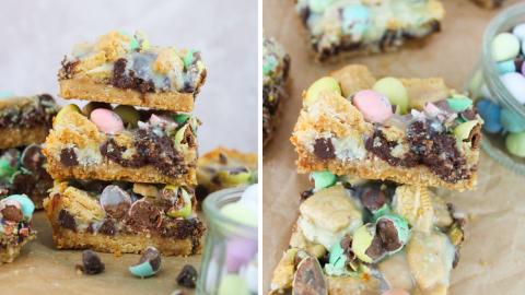 Baking Mini Egg Magic Bars 