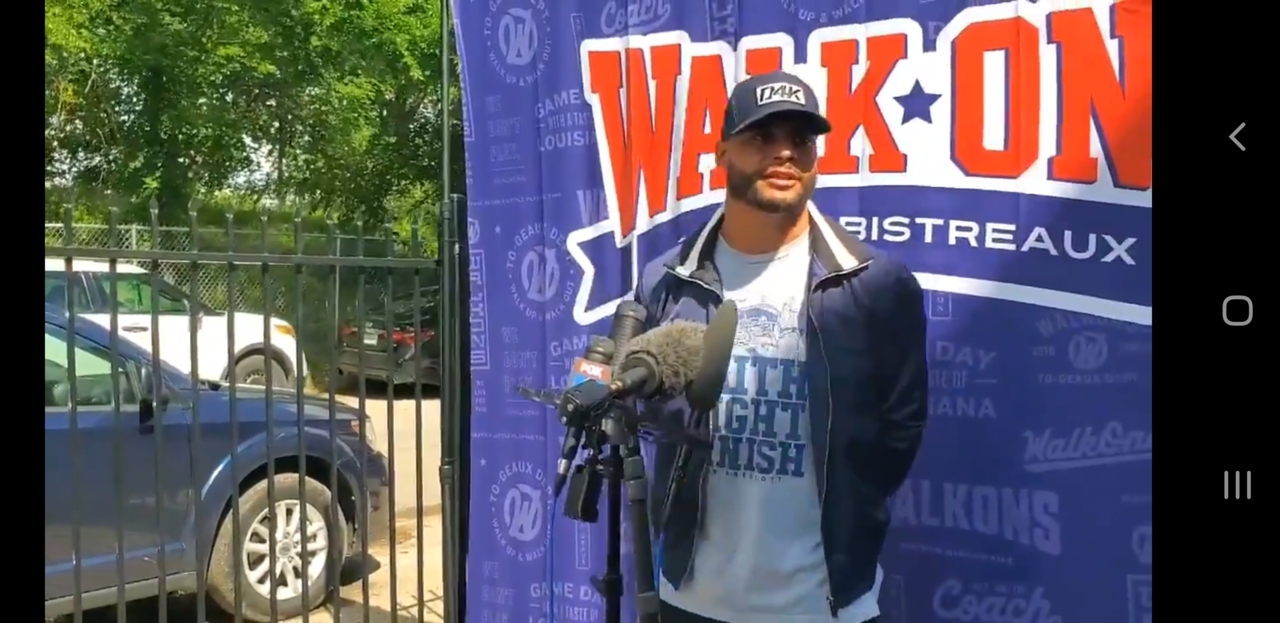 Rangers on Globe Life Field, Nick Solak and Dak Prescott exchange