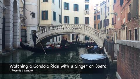 Watching a Gondola Ride with a Singer on Board in Venice,...