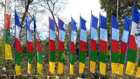 Colourful Flags Along The Path | Samdruptse | Sikkim