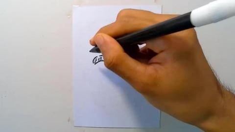 Drawing zombie grandfather cartoon graffiti shorts