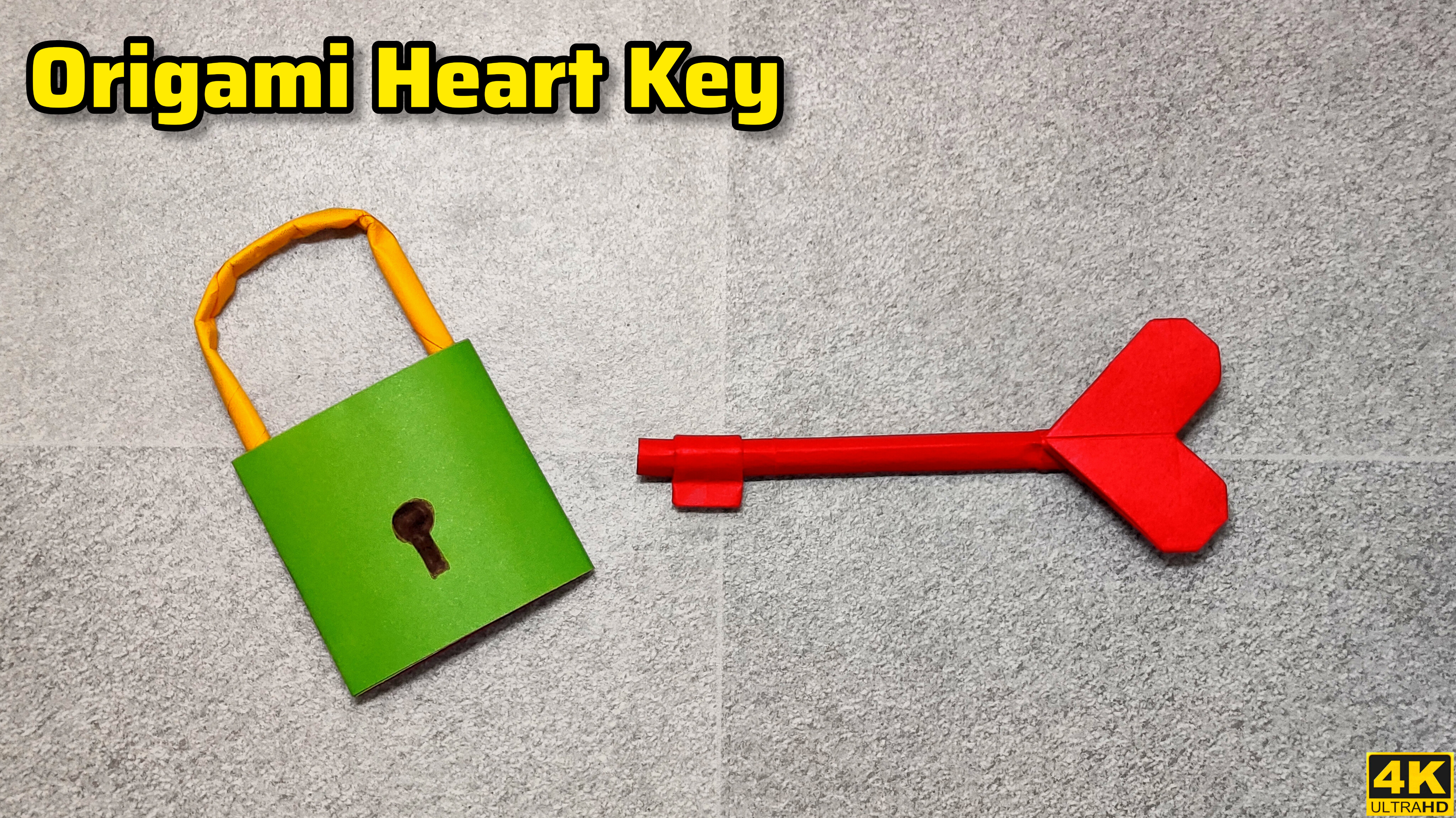 Origami Heart Key | Origami tutorial | Paper craft