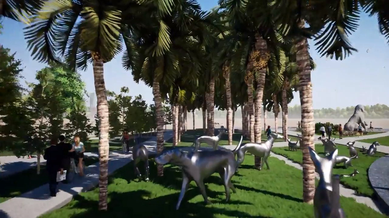 Inauguran en Miami un paseo con 52 esculturas de perros y gatos