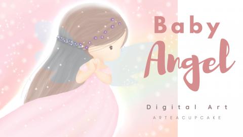 Lovely Storybook Fairy Tale Baby Angel Digital Art for Be...