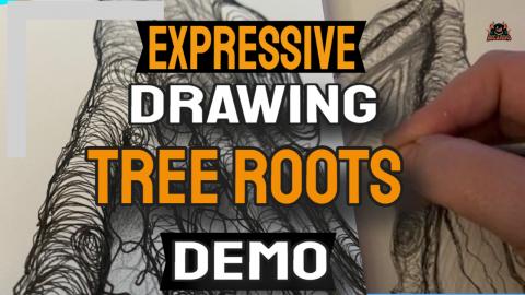 Expressive Drawing Tree Root Sketch Demo