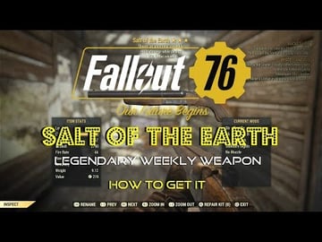 Fallout 76 | Salt Of The Earth | Legendary Shotgun | Week...
